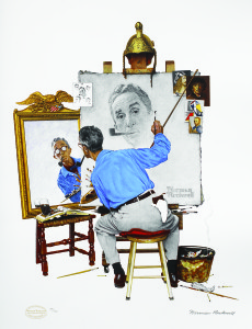 Triple Self Portrait, Norman Rockwell