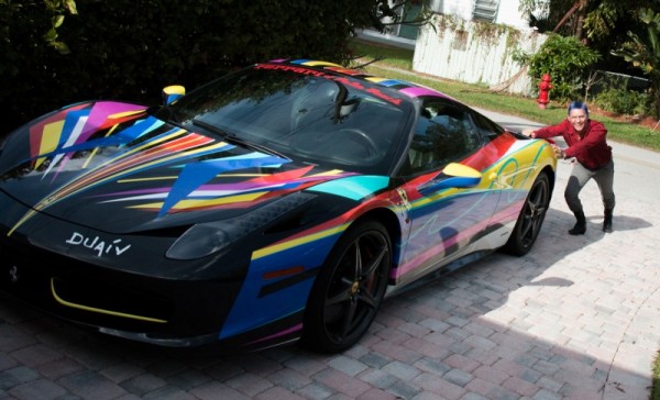 We took in this February when we were visiting Duaiv at his home and studio in Florida. That's a Ferrari 458 Italia.