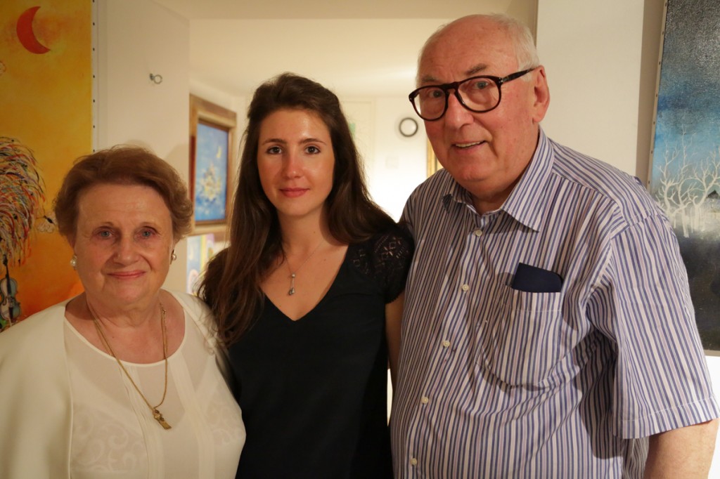 Boucheix with his wife and granddaughter, taken during Albert and Marc Scaglione's 2013 visit to the artist's Vichy, France, museum.