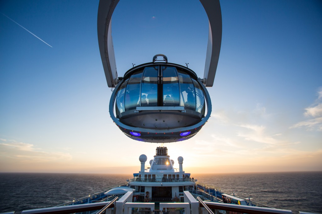 The North Star raises passengers up to 300 feet above the deck. (Photo courtesy of Royal Caribbean International)