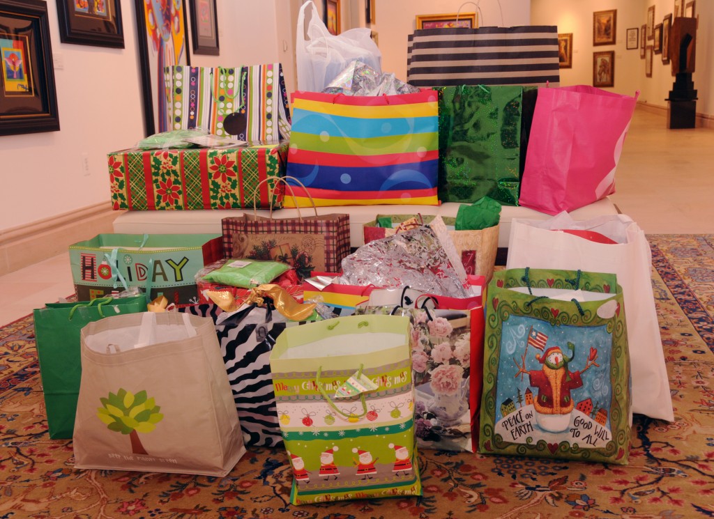 Seen here are donated gifts provided to youths in the Park West Foundation.