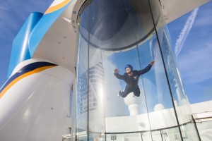 The RipCord by iFly allows cruisers to experience skydiving on the ship. (Photo courtesy of Royal Caribbean International)