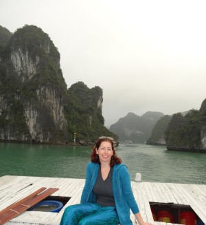 Angela enjoying the beauty of Ha Long Bay in Vietnam. Photo credit: Angela Trumble