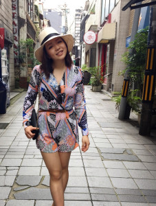 Rosalind exploring the streets of Kagoshima, Japan. Photo credit: Juliet Zhu