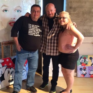 Lesleigh meeting her favorite artist, David Willardson, in his L.A. studio. Photo credit: Dave Wallensky