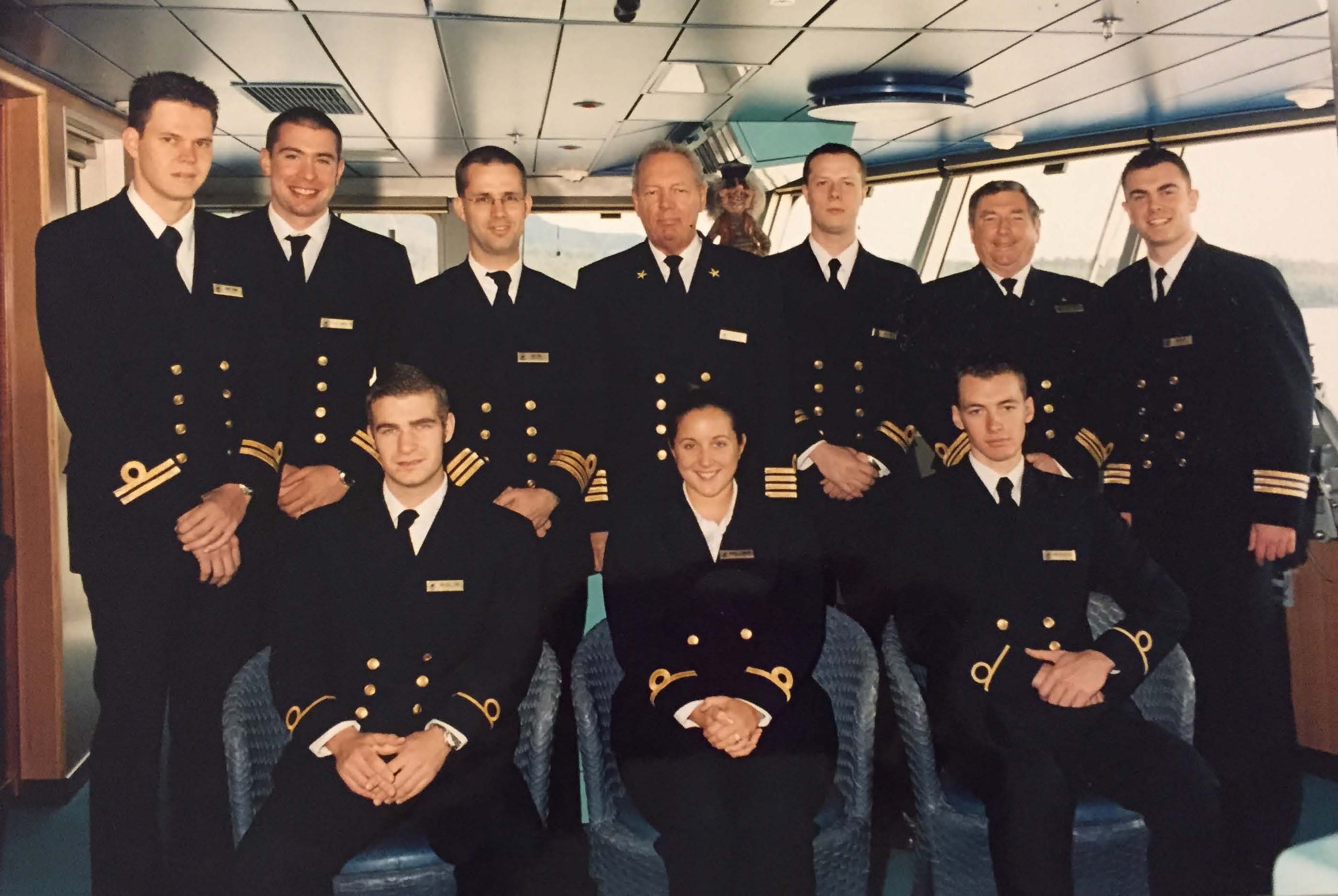 Rob as an officer on board the Osterdam. Photo credit: Rob Ducat