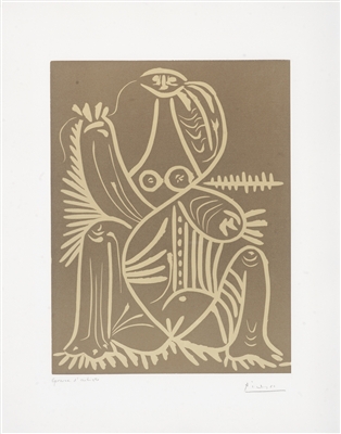 "Diurnes (Femme Assise en Pyjama de Plage II)" (1961), Pablo Picasso 