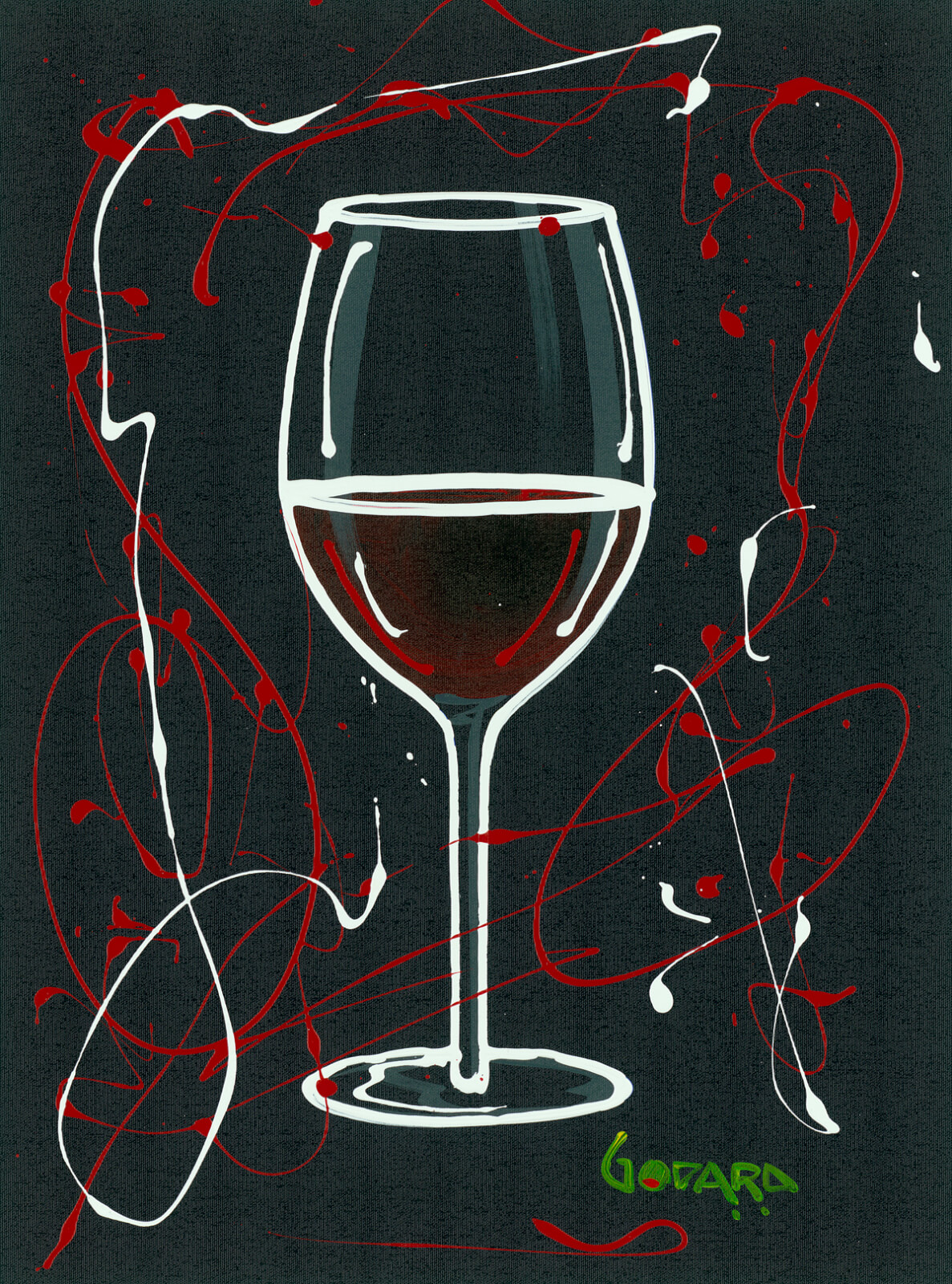 "Red Wine on Black" (2015) Michael Godard