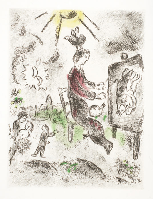 Celui qui dit les choses sans rien dire (Those who say things without saying) 1975-76 Cr. 99 Marc Chagall Park West Gallery