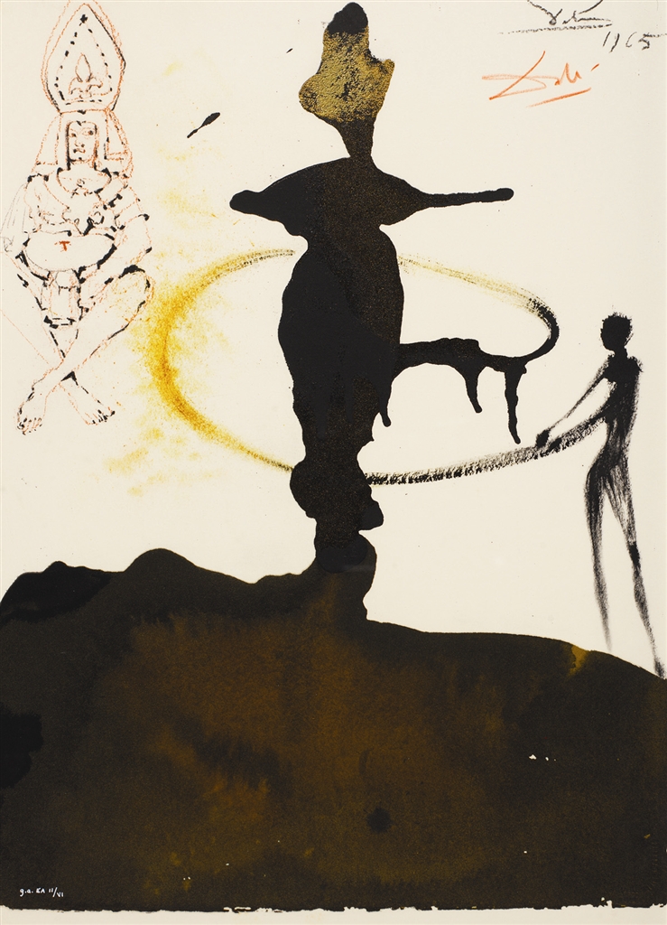 "Filiae Herodiadis saltatio" (The Sance of Herodias' Daughter, 1964). Lithograph from Salvador Dali's Biblia Sacra series.