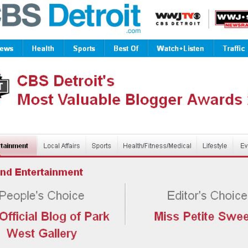 CBS Detroit's Most Valuable Blogger Awards 2011, park west gallery