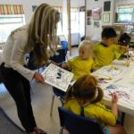 Leslie Lew works with children at the Children’s Choice Learning Centers. (WWJ/Pat Sweeting)