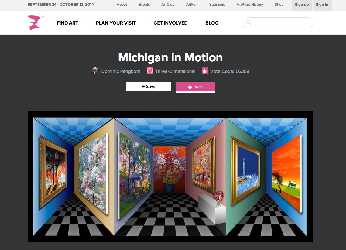Pangborn's "Michigan in Motion" makes top 20 in ongoing competition