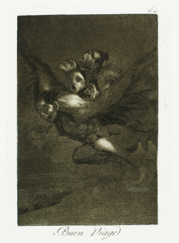 "Bon Voyage" (c. 1799). Etching from Francisco Goya's Los Caprichos series.