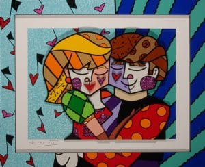 "Blue Couple" (2016), Romero Britto