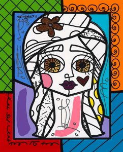 "Girl with Flower Always Friends" (2017), Romero Britto