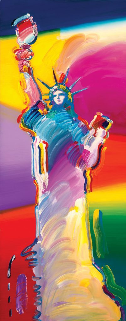 Peter Max statue of Liberty Park West Gallery