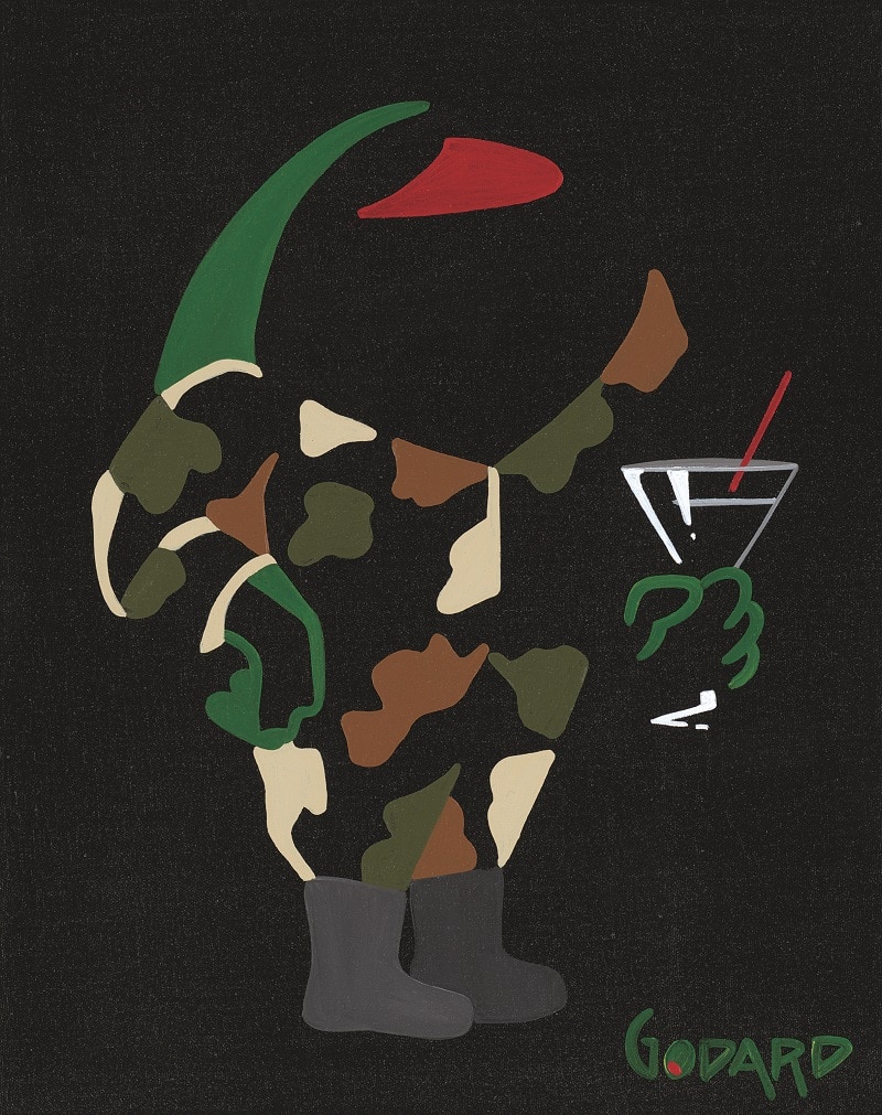 "Olive in Fatigues with Martini," Michael Godard