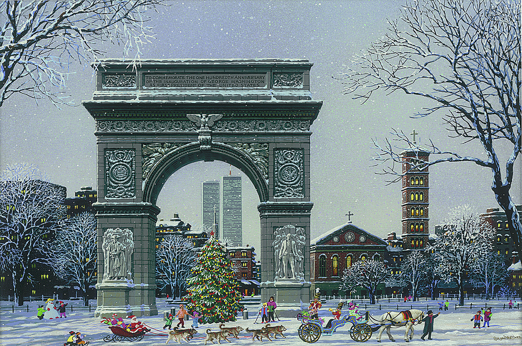 "Washington Square Park" (2015), Alexander Chen, Park West Gallery Winter Art