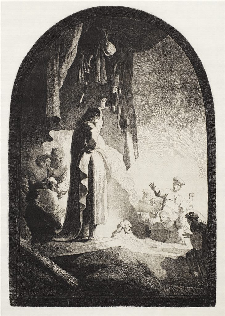 Etching, "The Raising of Lazarus: The Larger Plate" (c. 1630), Rembrandt Van Rijn