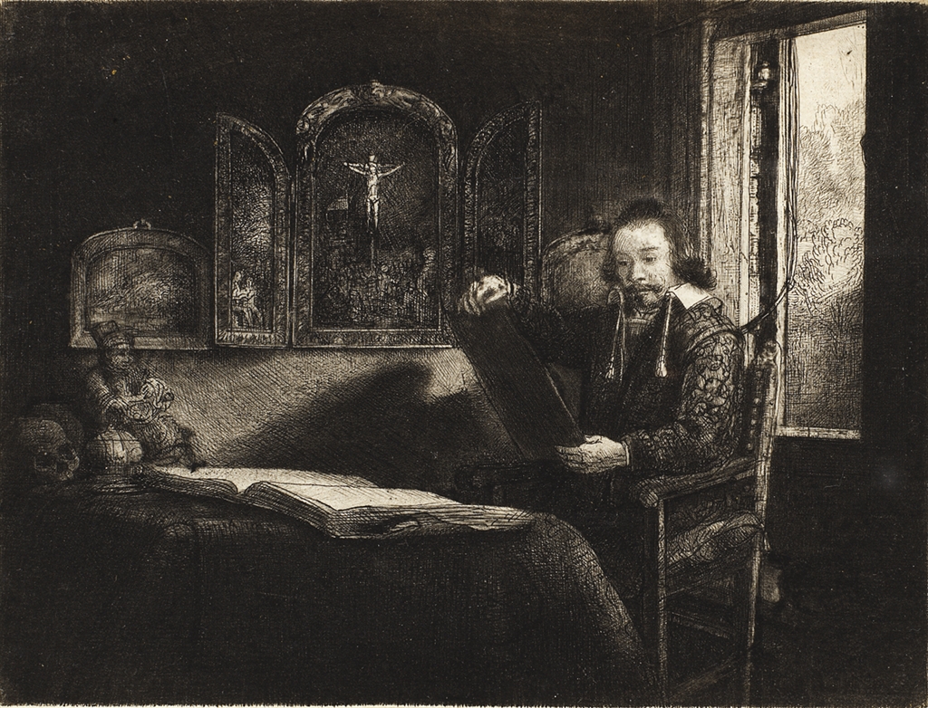 Etching, "Abraham Francen, Apothecary" (c. 1656), Rembrandt Van Rijn