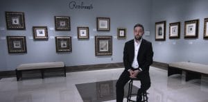 Park West Gallery Director David Gorman in the Park West Museum Rembrandt gallery.