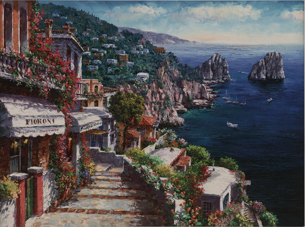 "Walkway to Capri" (2015), Sam Park, Park West Gallery, summer art