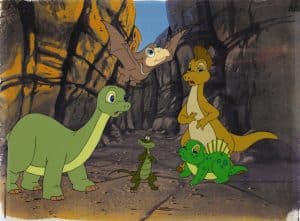 Screen clipping from the little dinosaur where Dink standing in a canyon