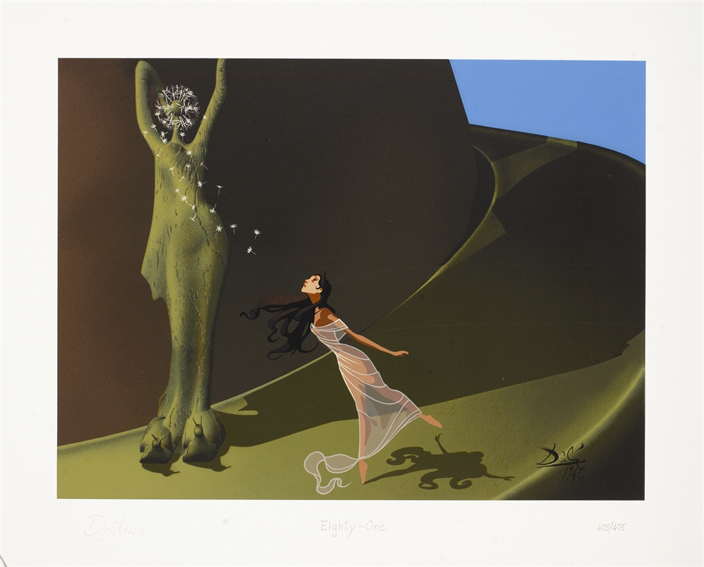 Destino #81 (2007), from the animated short by Walt Disney and Salvador Dalí. Serigraph in color on wove paper.