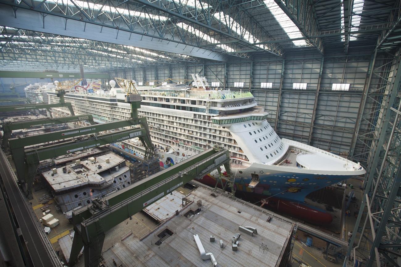 Norwegian Breakaway under construction (Image courtesy of Meyer Werft)