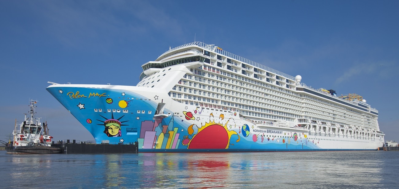 Norwegian Breakaway—also known as the "Peter Max cruise ship. (Image courtesy of Meyer Werft.)