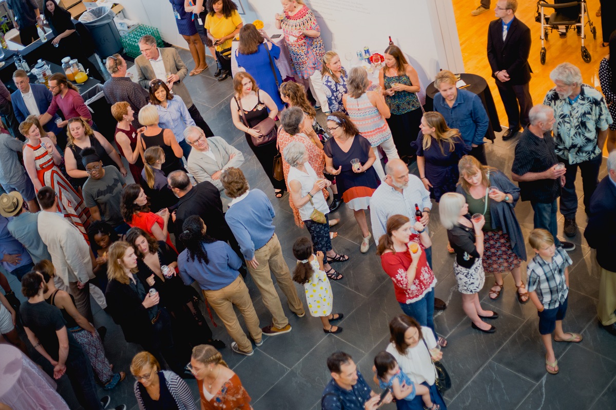 Crowd at the opening night for “Salvador Dalí’s Stairway to Heaven" at Louisiana's Hilliard University Art Museum.