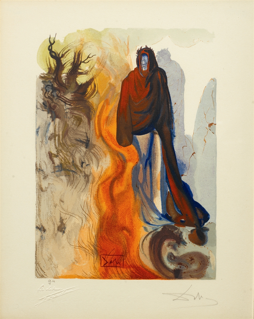 "Divine Comedy—Inferno 34: Apparition de Dite" (The Ghost Spoken Of, 1951-1964), Salvador Dalí. From the "Stairway to Heaven" exhibition.