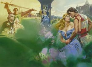 Oil painting, designed for cover of the novel "Flame Run Wild" (Avon, 1987), Pino