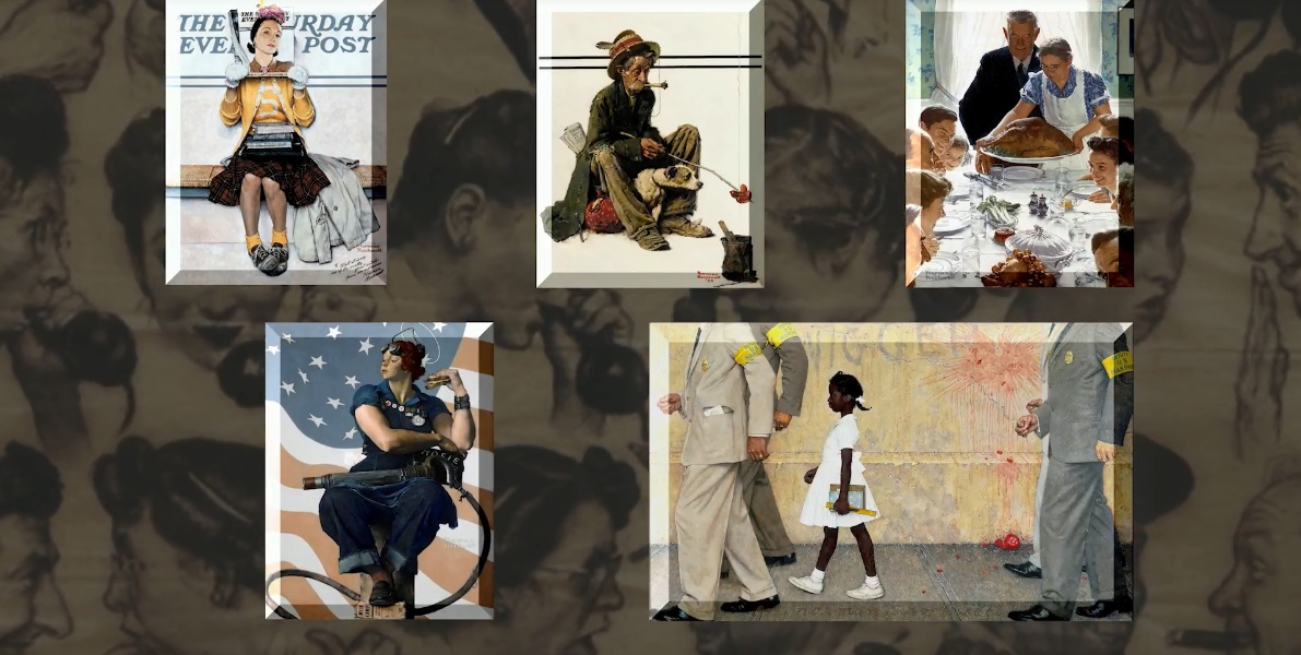 Collage of Norman Rockwell paintings