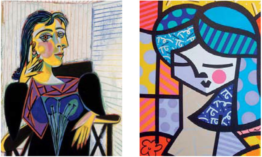 Left: Pablo Picasso / Right: Romero Britto