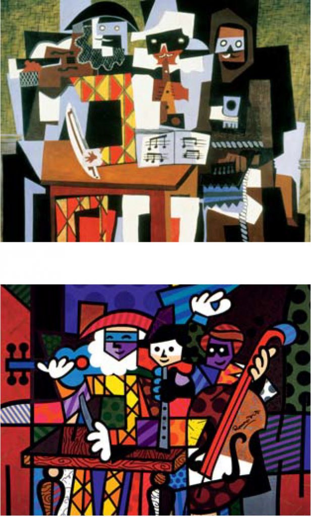 Top: Pablo Picasso / Bottom: Romero Britto