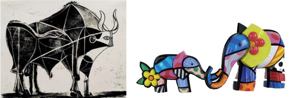 Left: Pablo Picasso / Right: Romero Britto