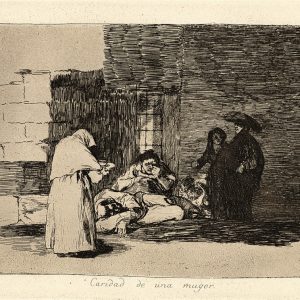 "Caridad de una muger" (A Woman's Charity, 1810-1820), Francisco Goya. Etching, lavis, burin, and burnisher on wove paper.