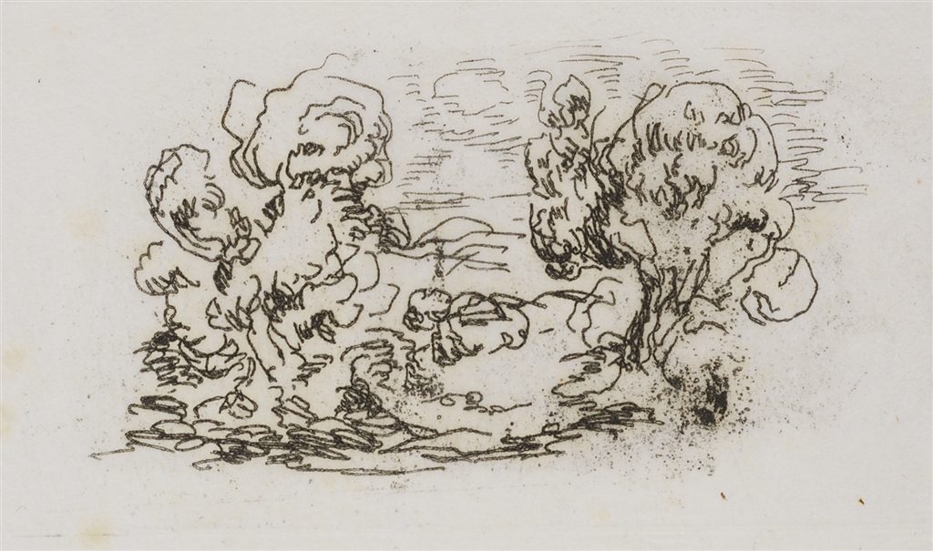 "Le Petit Paysage" (c. 1908), Pierre-Auguste Renoir. Etching on Japon paper.