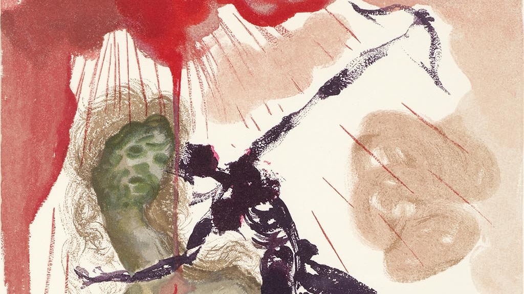 Detail from "Minotaur" (Le minotaure; 1960). From Dalí's "Divine Comedy—Inferno 12."