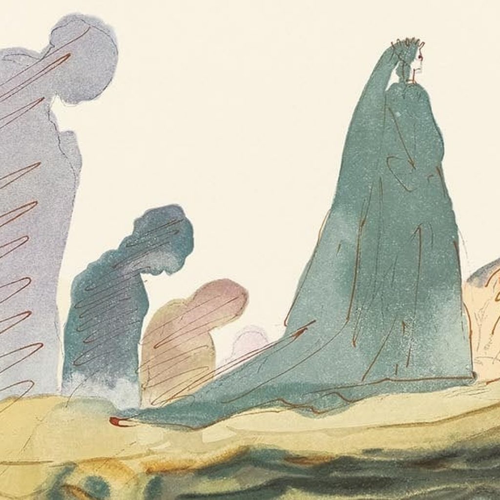 Detail from "The Dishonest" (Les prevaricators; 1960). From "Divine Comedy—Inferno 22," Salvador Dalí.