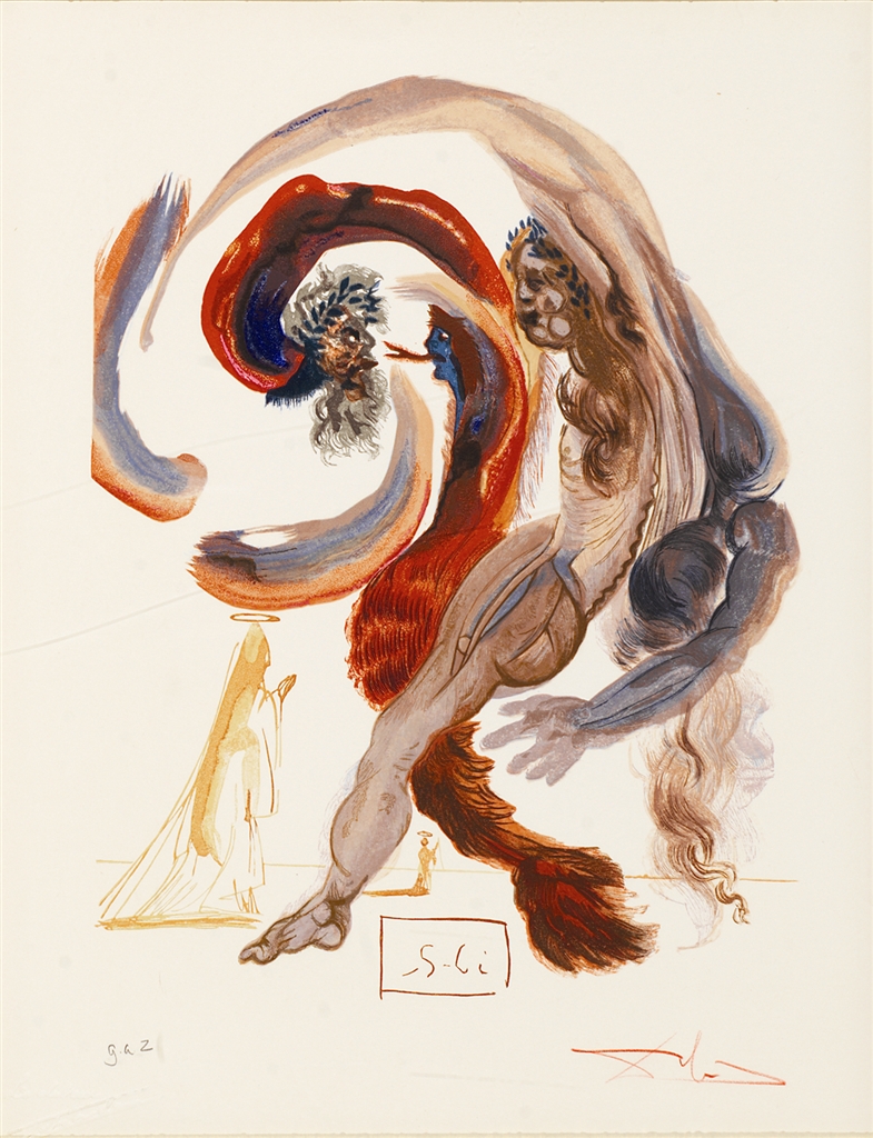 "The 4th Level: Accidia" (La quatrieme corniche: Accidia; 1951-64). From Dalí's "Divine Comedy—Purgatory 18."