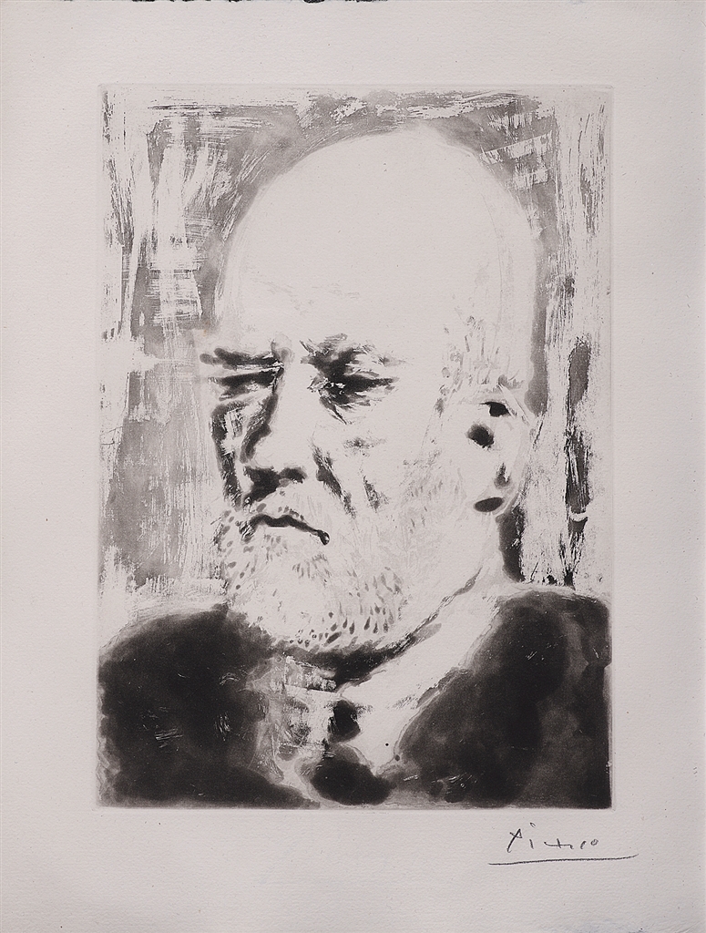 "Portrait de Vollard II" (1937). Etching from Picasso's Vollard Suite.