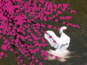 "Swan with Blossom," Patrick Guyton