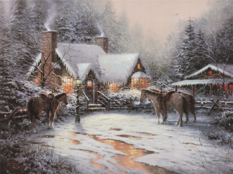 8 Thomas Kinkade Christmas Paintings Perfectly Capture the Holidays