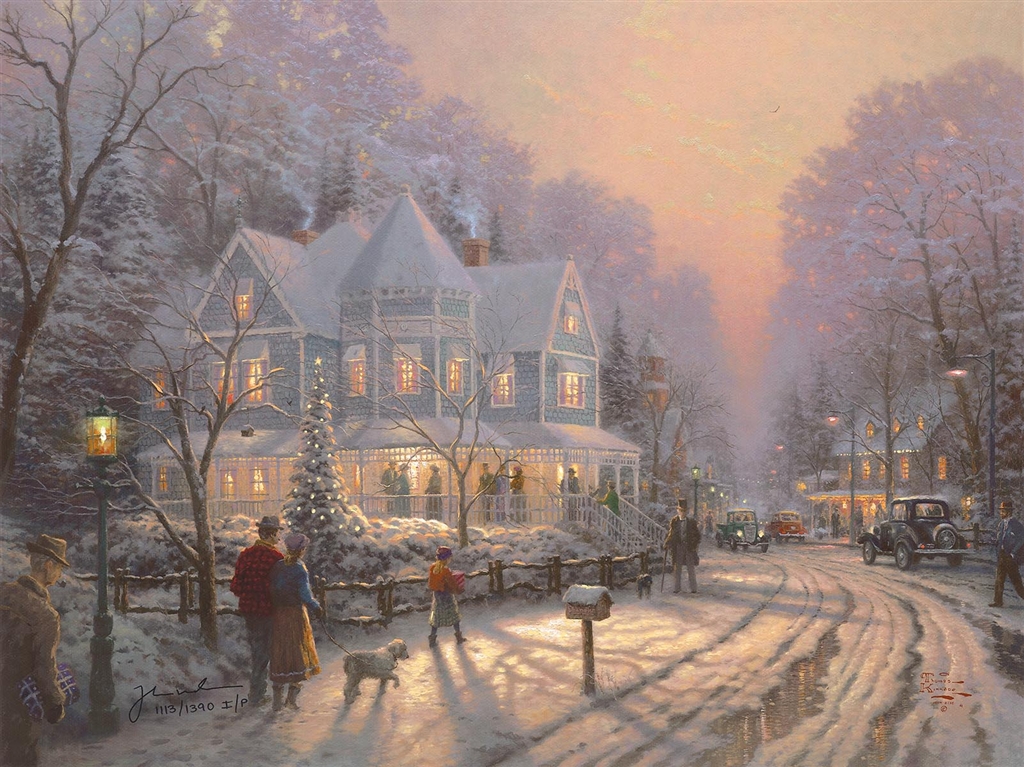 8 Thomas Kinkade Christmas Paintings Perfectly Capture the Holidays