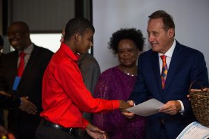 Park West Foundation Co-Founder Albert Scaglione honors one of the foundation's graduates from the Class of 2018.