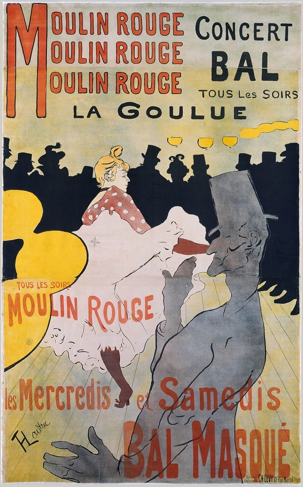 “Moulin Rouge: La Goulue,” Henri de Toulouse-Lautrec, 1891