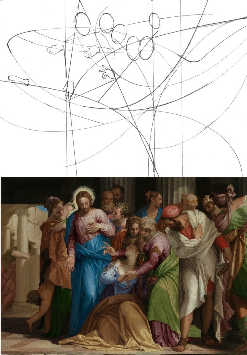 Peter Nixon breaks down the compositional curves of "The Conversion of Mary Magdalene" by Paolo Veronese